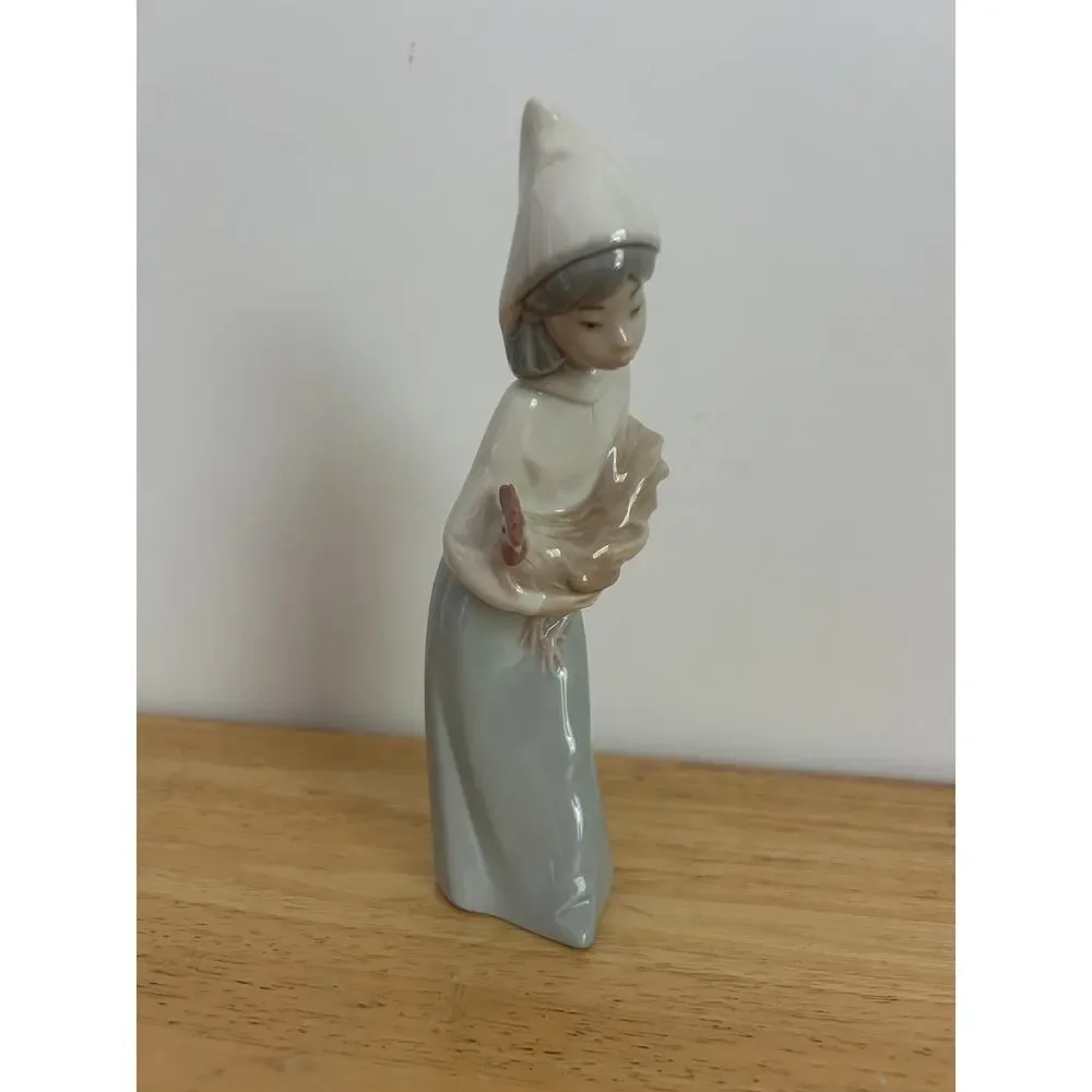 Vintage Lladro “Girl with Rooster” Figurine #4677 by Juan Huerta Retired